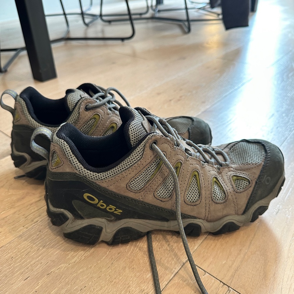 OBOZ 'Sawtooth' B-Dry Mens Gray Leather Hiking Shoes Size US 10.5